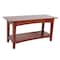 Alaterre Furniture Shaker Cottage Bench with Shelf, Cherry ASCA0360 - alternate 1